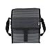 PackIt Freezable Deluxe Large Lunch Bag with Shoulder Strap, Gray Stripe