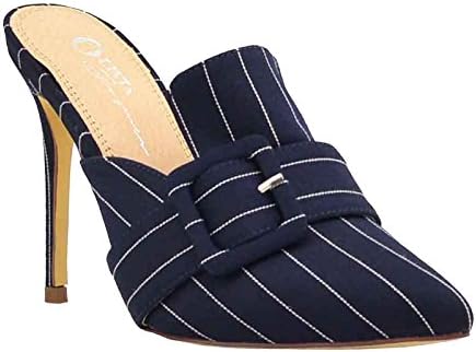 Women Casual Sandals Close Toe One Band Buckle Mule Slide Heeled Shoes