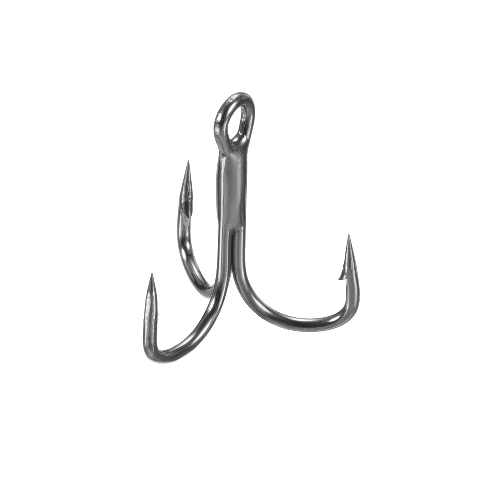 PATIKIL 10# Treble Fish Hooks, 20 Pack 0.55" L Carbon Steel Sharp Round Bend Hook Triple Barbed Hook for Freshwater Saltwater, Black