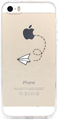 iPhone SE Case Clear, Vect iPhone 5s Case TPU Soft Shock-Absorption Scratch-Resistant Clear Slim Protective Cover for iPhone SE iPhone 5s 4 inch(Paper Plane)