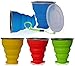 AVALEISURE Collapsible Silicone Travel Cup - The Genuine 10oz Foldable Drinking Mug with Lid, BPA Free, Water, Coffee, Tea, Snacks for Hiking, Camping, Picnic (Navy.Red.Green.Yellow)