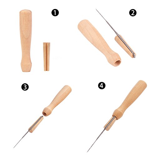 80 Pcs Needle Felting Kits Wool Felting Needles Tool, Needle Felting Supplies- 75 Pcs Needles(3 Lengths 3.58 in/ 3.19 in/ 3.07 in, 25 Each) with 3 Pcs Needle Felting Pen and 2 Pcs Leather Finger cot - Thumbnail 2