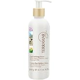 Terramar Curl Defining Cream with Argan, Coconut, and Marango Oils, Natural Hair Styling Product, White, 8.11 oz, Protein-Based Complex for Frizz Control