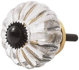 Jubilee Collection 16194 Pumpkin Knob with Brass, Large, Clear