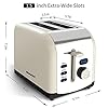 2-Slice-Toaster-Morpilot-Toaster-with-2-Wide-Stainless-Steel-Slot-and-LED-Display Toaster 2 Slice, Morpilot Stainless Steel Retro Toaster with Timer, Wide Slot, Defrost/Reheat/Cancel Fuction, Removable…