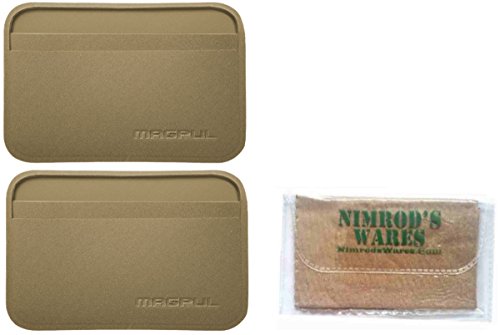 Nimrod's Wares Two Magpul DAKA Everyday Wallets 4.2"X2.84" MAG763-245 FDE with Microfiber Cloth