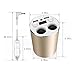 iMagitek 2 USB Car Cup Charger with 2-Socket Cigarette Lighter Splitter for iPhone, iPad, Samsung, Andriod Smartphones, Tablets, GPS, Dashcam and more - Gold