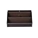 PU Leather 5 Compartment TV DVD CD Entertainment Remote Control Organizer Caddy (Brown)