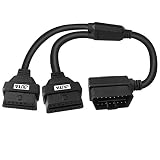 JUTA 16Pin OBD2 Splitter Extension Cable Male to Female Y Cable - 1ft (30cm)