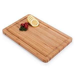 Blumtal snijplank van 100% bamboe – antiseptische houten plank met sapgroef, keukenplank, 38x25x2cm