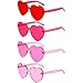 Gejoy 4 Pieces Heart Shaped Sunglasses for Women Men Christmas Valentine's Day Frameless Glasses()