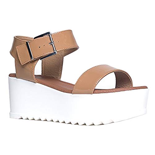Surf Buckle Sandal, Dark Beige Shiny, 11 B(M) US