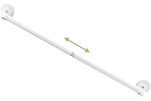 H.VERSAILTEX 1 PACK Magnetic Curtain Rod for Metal Doors 16" to 28", 1/2 Inch Diameter Cafe Rod, Adjustable French Door Curtain Rods for Classroom Whiteboard with Strong Magnet Towel Bar Holder, White