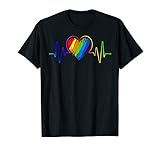 LGBT Rainbow Heartbeat T-shirt Gay and Lesbian Pride