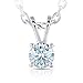 DovEggs Platinum Plated Silver 1ct 6.5mm Heart Arrows Cut Moissanite Pendant Necklace Solitare With Platinum Plated Silver Chain for Women