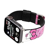 Lovely Style Watch Band Strap Cute Dressy Leather Wristband Bracelet Compatible with 40mm 38mm Apple Watch Series 4/3/2/1 (Pink/White)