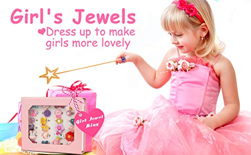 image for BAOQISHAN 26PCS Little Girl Lovely Jewel Rings in Box Unicorn Backpack
