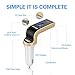 LDesign FM Transmitter, Bluetooth Wireless in-Car FM Radio Adapter Car Kit with Hand Free Call | Stereo 4 Modes Music Play | TF Card &U-Disk Reading Applicable for All Smart Phones -Gold