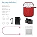 AirPods Case Cover,7 in 1 AirPods Accessories Silicone Airpods Protective Cover Set with Clip Holder/Keychain/Strap/Earhooks/Soft Storage Bag for Apple Airpod (Red) by GIM