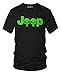 Neon Green Jeep Logo With Punisher Skull Symbol Hardcore Offroad T-Shirt