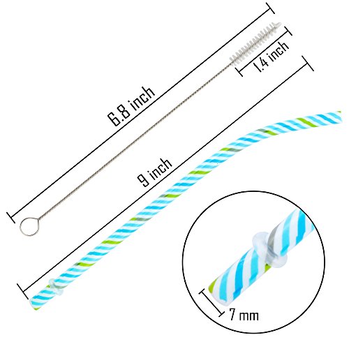 30 Pieces Reusable Bent Plastic Straws,BPA-Free,9