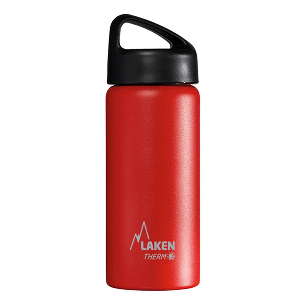 Laken Thermo Classic Vacuum Insulated Stainless Steel Water Bottle Wide Mouth - 500ml, Red