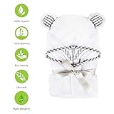 100% Organic Bamboo Hooded Baby Toddler Towel with Ears - Premium Hypoallergenic 500GSM Extra Large (35X35) with Washcloth for Boys and Girls Baby Shower Gift Set