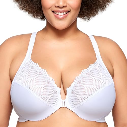 Glamorise Full Figure Plus Size Front-Closure T-Back Wonderwire Bra Underwire #…