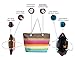 PIER 17 Women's Beach Bags | Extra Large Striped Straw Shoulder Tote with Rope Handle Zipper Closure Inner Pockets