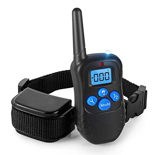 Dog Training Collar Full Waterproof Rechargeable Remote Dog Training Shock Collar with Vibration, Shock, Tone and Backlight LCD, Vibra Shock Electronic Collar