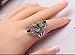Yfnfxl Women Crystal Rhinestone Vintage Rings Black Marcasite Cocktail Statement Silver Ring