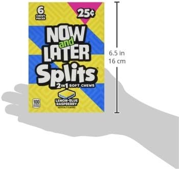 Now & Later Splits 2 In 1 Soft Chew Lemon Blue Raspberry 24 / 6 Pcs Bars 0.93 Oz