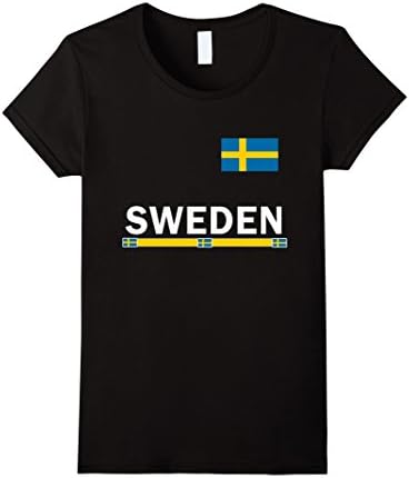 Womens Sweden Flag Sports Jersey Swedish Shirt Medium Black