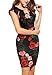 Zeagoo Women Vintage Floral Bodycon Dresses Party Cocktail Dress