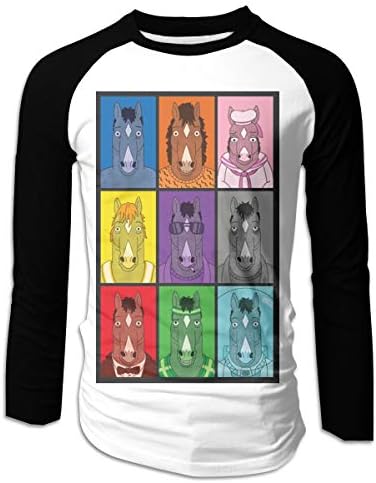 Sintee Bo-Jack Horseman Men's Gamer Long Sleeve Baseball T-Shirts Raglan Tee Shirt