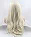 K'ryssma Platinum Blonde Glueless Synthetic Hair Lace Front Wigs Long Natural Straight Half Hand Tied Replacement Full Wig For Women Heat Friendly 26inch