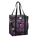 Pursetti Utility Tote Bag (North-South Style) - Perfect as Commuter Bag with Exterior & Interior Pockets for Working Women, Teachers, Nurses and More (Purple Circle)
