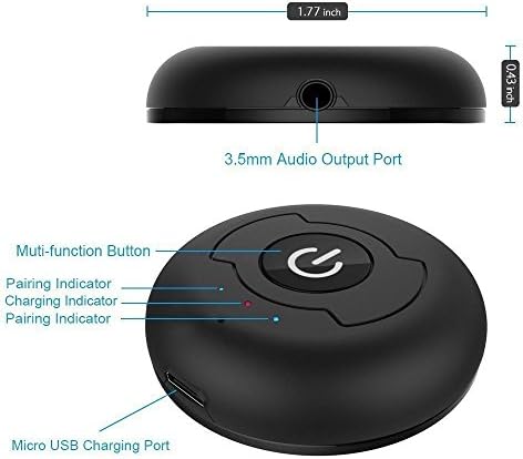 Elsse Bluetooth Music Audio Transmitter for iPad, TV, Music Player and other Media Players - Play the audio through Bluetooth Earphone or Speaker