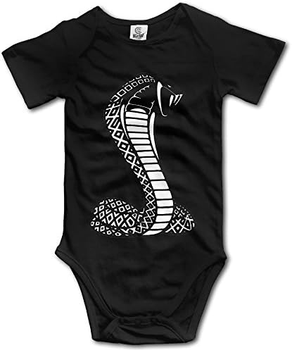 MOUN Ford Mustang Cobra Logo Baby Girls' And Boys' Short Sleeve Bodysuits 18 Months Black