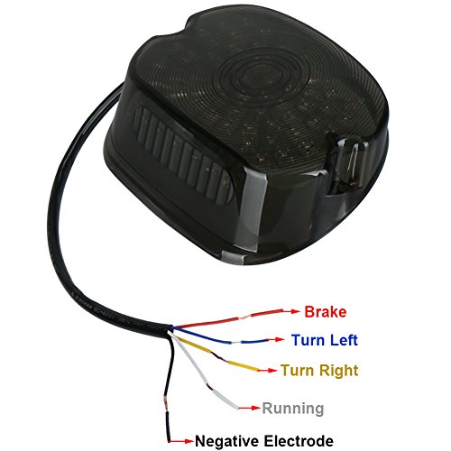 OVOTOR Smoked Harley LED Tail Light Lay Down Tail Lamp with Braking Turn Signal for Sportster DynaFXDL Electra Glides Road King