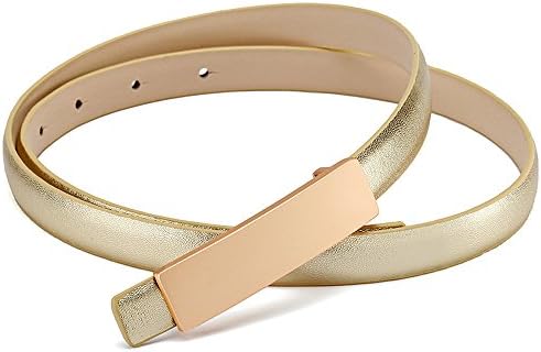 Orinery Genuine Leather Belt For Women Solid Dress Belt (Gold, Nappa Leather)