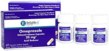 Reliable 1 Laboratories Omeprazole 2 Pack Delayed-release Capsules 20Mg Acid Reducer 42 count (2 pack)