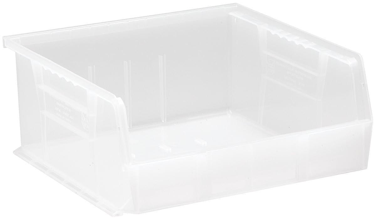 View 1 of Hudson Exchange 11" x 11" x 5" Plastic Stackable Storage Bin and Hanging Container (Clear, 1 Pack)