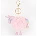 Kissweet Cute Imitation Fur Furry Rainbow Unicorn Keychain Pom Pom Plush Bag Pendant Charms (Unicorn-Pink)