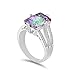 Aurora Tears Lady Multicolored Rainbow Topaz Zircon Gemstone Diamond Silver Ring DR0001M-7