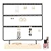 Simple Ear Stud Holder 4-Tier Earring Stand Earring Holder Decorative Jewelry Holder Display Rack Jewelry Stand Display with Wooden Tray/Dish for Earrings Necklace Bracelet Rings 69 Holes