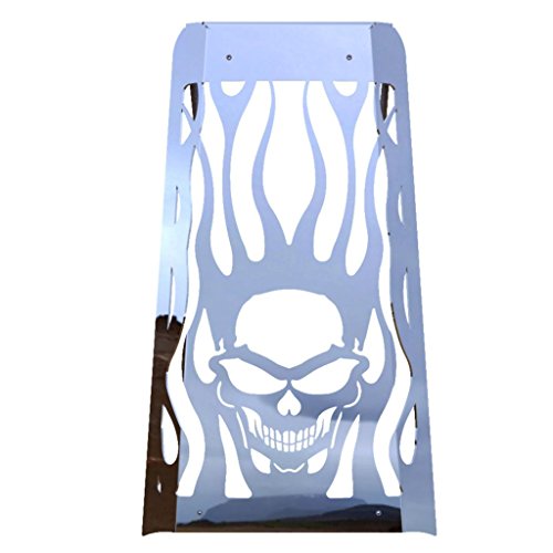 Skull Flame Polished Stainless Radiator Cover Grill Guard fits: 2010-2016 Honda Fury VT1300 - Ferreus Industries - GRL-100-09-FER2017 - Thumbnail 2