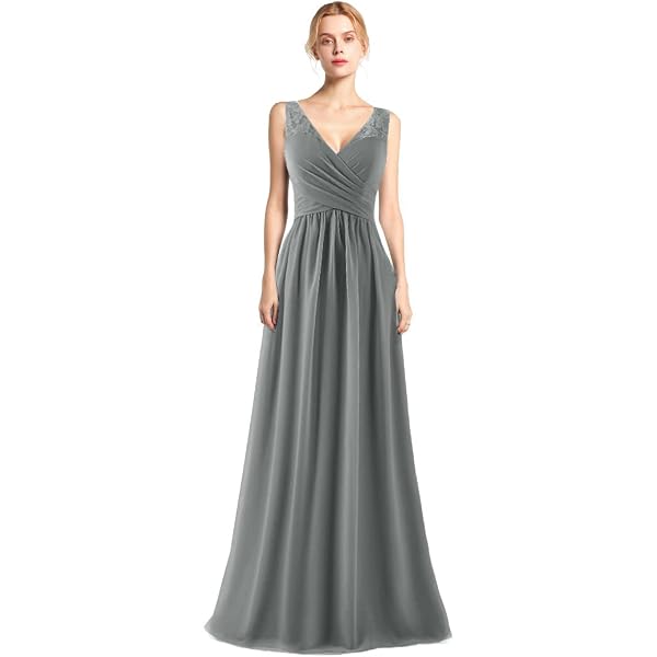 slim fit dress slacks Simple Grey Rustic Wedding Dresses Lace Appliqued Chiffon Wedding Dres –  Viniodress main image 0