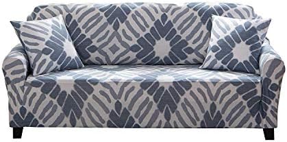 ENZER Stretch Sofa Slipcover Flower Bird Pattern Chari Loverseat Couch Cover Elastic Fabric Kids Pets Protector (3 Seater, Abstract)