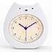 SOUNDANCE Cute Kids Alarm Clock, Analog Quiet Silent No Ticking No Snooze Sleep Training Battery Operated Rechargeable Night Light, Gift for Girls Boys Children Bedroom, Easy Use Set, White Bear BC1